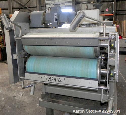Used OY Ekotuotanto AB Belt Press, Type LS 10 B06, 304 Stainless Steel. Approximate 220 square feet (21.4 m2) filtration area. Approximate 27-1/2’’ wide belt, speed 6'5"-65' (2-20 meters) per minute....