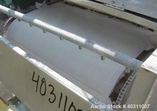 Used Oberlin Automatic Pressure Filter, model OPF-4, stainless steel and carbon steel construction. 4 square feet filter area. 28'' wide x 60'' long belt. Approximate press area 25'' x 29''. Bottom d...
