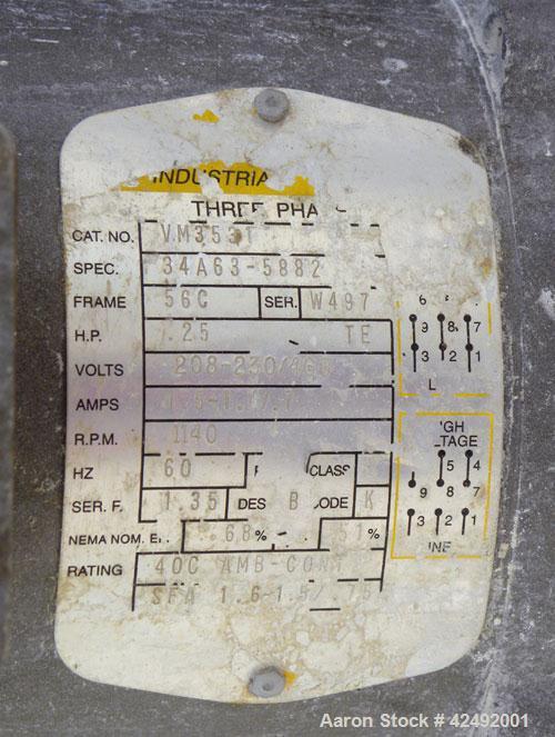Used Oberlin Automatic Pressure Filter, Model OPF 4 Carbon Steel. 4 Square feet filter area. Approximate press area 24" x 28". End discharge. Cloth advance/roll up each driven by a 1/4 hp, 3/60/208-2...