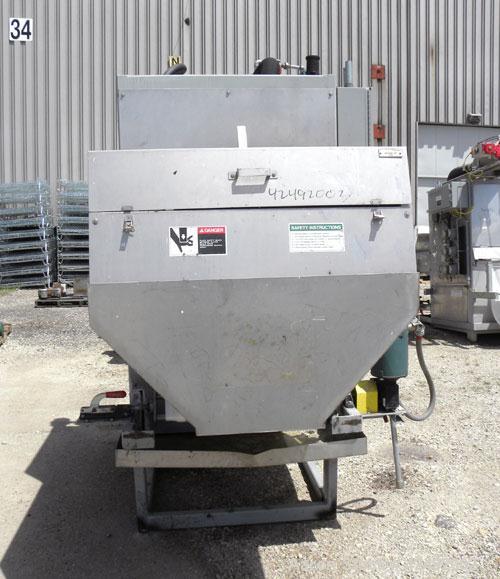 Used Oberlin Automatic Pressure Filter, Model OPF-4, Carbon Steel. 4 Square feet filter area. Approximate press area 24" x 28". End discharge. Cloth advance driven by a 1/4 hp, 3/60/230/460 volt, 114...