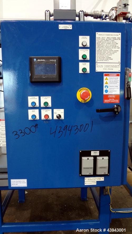 Unused- Oberlin Automatic Pressure Filter, Model OPF-07, 304 Stainless Steel and Carbon Steel Construction.  7 Square feet filter area (0.65 square meter).  Maximum filter pressure 45 psi (3.1 bar), ...