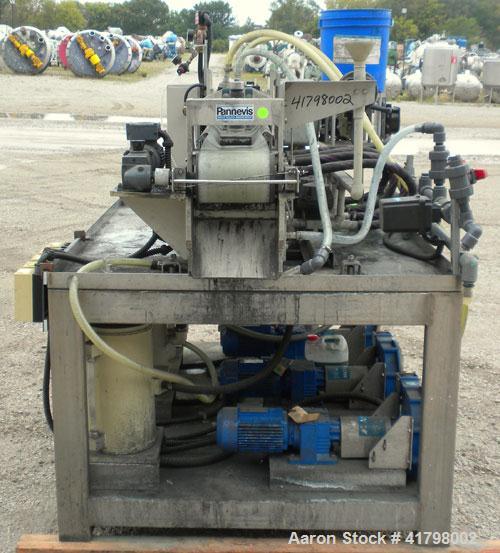 Used Pannevis RT Pilot Horizontal Vacuum Filter. Approximate 0.1 square meter (1.0 square foot) filtration area. Polypropylene /316 stainless steel construction. 8’’ wide x 62’’ long cloth belt, driv...