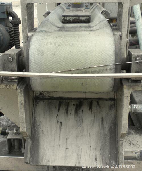 Used Pannevis RT Pilot Horizontal Vacuum Filter. Approximate 0.1 square meter (1.0 square foot) filtration area. Polypropylene /316 stainless steel construction. 8’’ wide x 62’’ long cloth belt, driv...