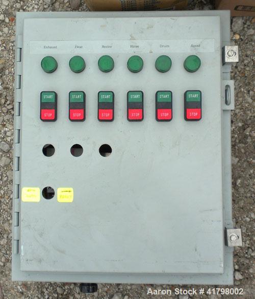 Used Pannevis RT Pilot Horizontal Vacuum Filter. Approximate 0.1 square meter (1.0 square foot) filtration area. Polypropylene /316 stainless steel construction. 8’’ wide x 62’’ long cloth belt, driv...