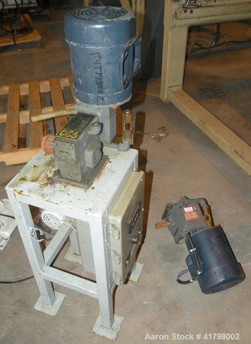 Used Pannevis RT Pilot Horizontal Vacuum Filter. Approximate 0.1 square meter (1.0 square foot) filtration area. Polypropylene /316 stainless steel construction. 8’’ wide x 62’’ long cloth belt, driv...