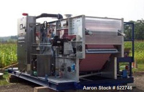 Unused-UNUSED: Sernagiotto/Siemens/US Filter 0.8 meter (2.6 ft) belt filter press intended for dewatering septage, municipal biosolids or food waste. The unit is a skid mounted system with all pumps,...