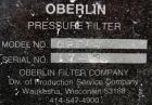 Used Oberlin Automatic Pressure Filter, model OPF-4, stainless steel and carbon steel construction. 4 square feet filter area. 28'' wide x 60'' long belt. Approximate press area 25'' x 29''. Bottom d...