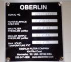 Unused- Oberlin Automatic Pressure Filter, Model OPF-07, 304 Stainless Steel and Carbon Steel Construction.  7 Square feet filter area (0.65 square meter).  Maximum filter pressure 45 psi (3.1 bar), ...
