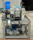 Used Pannevis RT Pilot Horizontal Vacuum Filter. Approximate 0.1 square meter (1.0 square foot) filtration area. Polypropylene /316 stainless steel construction. 8’’ wide x 62’’ long cloth belt, driv...