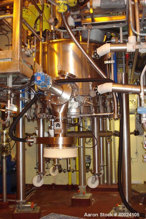 Used: Rosenmund Filter Dryer, 2 Square Meter, Hastelloy SB575. 62 1/2" diameter x 36" straight side, dished top, flat bolt on bottom. Internal rated 50/FV at 302 deg F, jacket rated 100 at 302 deg F....