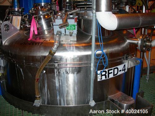 Used: Rosenmund Filter Dryer, 2 Square Meter, Hastelloy SB575. 62 1/2" diameter x 36" straight side, dished top, flat bolt on bottom. Internal rated 50/FV at 302 deg F, jacket rated 100 at 302 deg F....