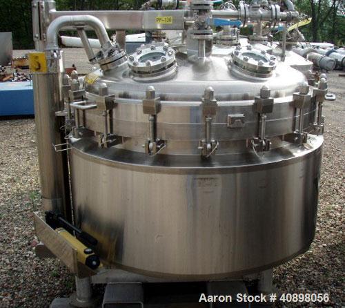 Used Northland Stainless 48" Nutsche Filter. Stainless steel construction, 48" diameter x 24" deep chamber, rated 36 psi and full vacuum at 350 F internal, jacketed for 150 psi and full vacuum at 350...