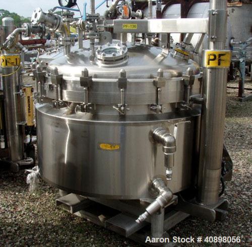Used Northland Stainless 48" Nutsche Filter. Stainless steel construction, 48" diameter x 24" deep chamber, rated 36 psi and full vacuum at 350 F internal, jacketed for 150 psi and full vacuum at 350...