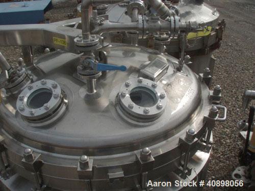 Used Northland Stainless 48" Nutsche Filter. Stainless steel construction, 48" diameter x 24" deep chamber, rated 36 psi and full vacuum at 350 F internal, jacketed for 150 psi and full vacuum at 350...