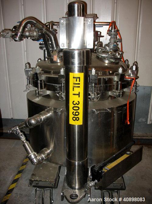 Used- Northland 36" Nutsche Filter. Stainless steel construction, 36" diameter x 24" deep chamber, rated 36 psi and full vac...