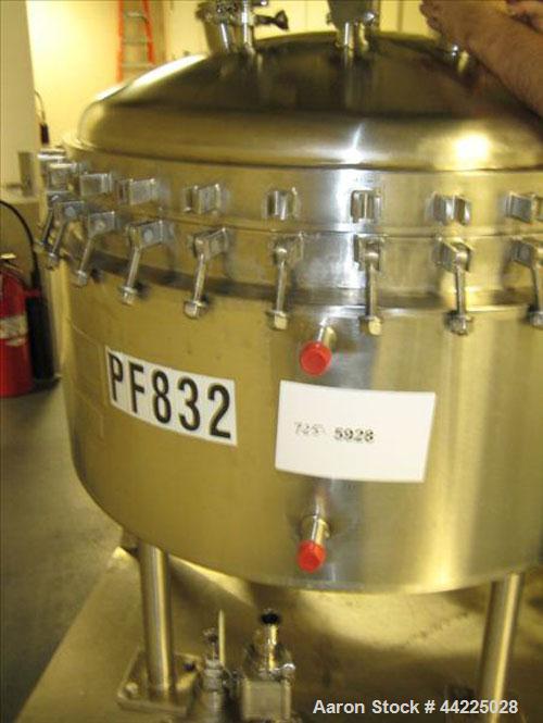 Used American Alloy Fab Pressure Nutsche Filter, Hastelloy Construction. Internal rated 60 psi at 302 degrees F. jacket rated 75 psi at 266 degrees F. (4) Legs on cart. Built 2009, serial #5939, Nati...