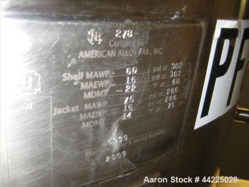 Used American Alloy Fab Pressure Nutsche Filter, Hastelloy Construction. Internal rated 60 psi at 302 degrees F. jacket rated 75 psi at 266 degrees F. (4) Legs on cart. Built 2009, serial #5939, Nati...