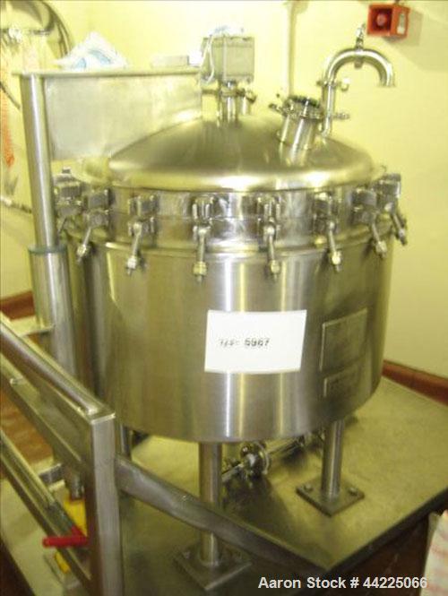Used American Fab Nutsche Type Filter, Hastelloy Construction. Internal rated 60 psi at 302 degrees F, jacket rated 75 psi at 266 degrees F. Bolted top, hydraulic lift. On protable cart with wheels. ...
