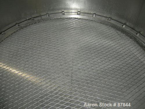 USED: Apache Stainless portable pressure Nutsche type filter, approximately 1.5 square meter, 316L stainless steel. Approximately 54" diameter x 27" straight side. Dish bolt on top, dish bottom. Inte...