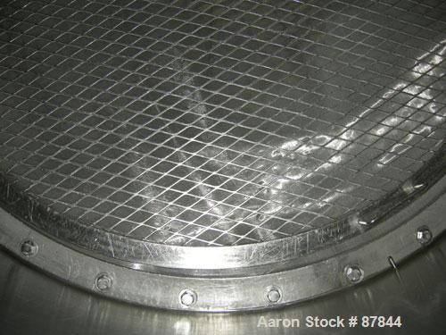 USED: Apache Stainless portable pressure Nutsche type filter, approximately 1.5 square meter, 316L stainless steel. Approximately 54" diameter x 27" straight side. Dish bolt on top, dish bottom. Inte...