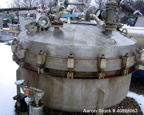 Used Baeuerle & Morris 72'' Nutsche Filter. Stainless steel construction, 72" diameter x 24" deep, rated 75 psi and full vacuum at 250 F internal, bolted removable top, perforated plate, serial #2582...