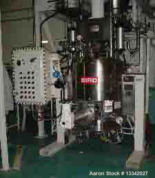 Used Bird Nutsche .50 Square Meter Filter Dryer (now owned by Andritz Separation). 316L Sanitary stainless steel filter agitated dryer; 33",  99" x 132" overall; vertical, jacketed; 6" slurry inlet, ...