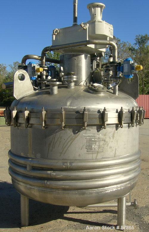 USED: Cogeim filter dryer, model FPP-PP-52A, 316 stainless steel product contact areas. Approximately 3 square meter. Internal rated 51 psi and FV at 250 deg F, 304L stainless steel half pipe coil ja...