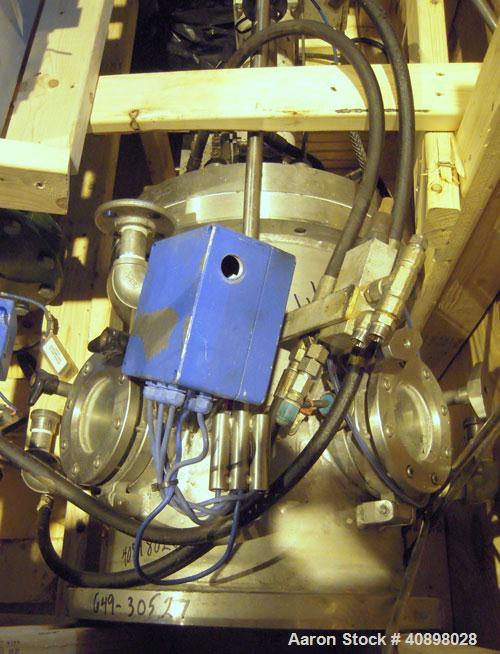 Used Cogeim 3 Square Meter Filtro-Dry Agitated Nutsche Filter Dryer, Model FPP 300 FMD. 316L stainless steel construction, 4600 liter capacity, rated 3.45 bar (50 PSI) and full vacuum at -29/+180 C i...