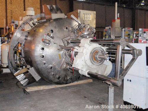 Used Cogeim Nutsche 3 square meter Filtro-Dry agitated Nutsche filter dryer, model FPP 300 TD/FM SIDE DISCHARGE, stainless steel construction, 4600 liter capacity, rated 3.45 bar (50 psi) and full va...