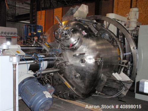 Used Cogeim Nutsche 3 square meter Filtro-Dry agitated Nutsche filter dryer, model FPP 300 TD/FM SIDE DISCHARGE, stainless steel construction, 4600 liter capacity, rated 3.45 bar (50 psi) and full va...