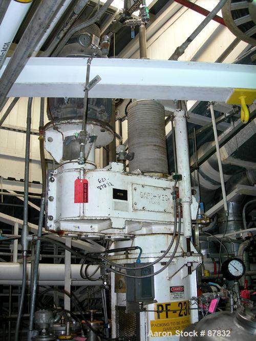 USED: Cogeim filter dryer, model FPP400DFF, 316L stainless steel product contact areas. Approximately 4 square meter. Internal rated FV/50 psi at 350 deg F, 304L stainless steel 1/2 pipe coil jacket ...