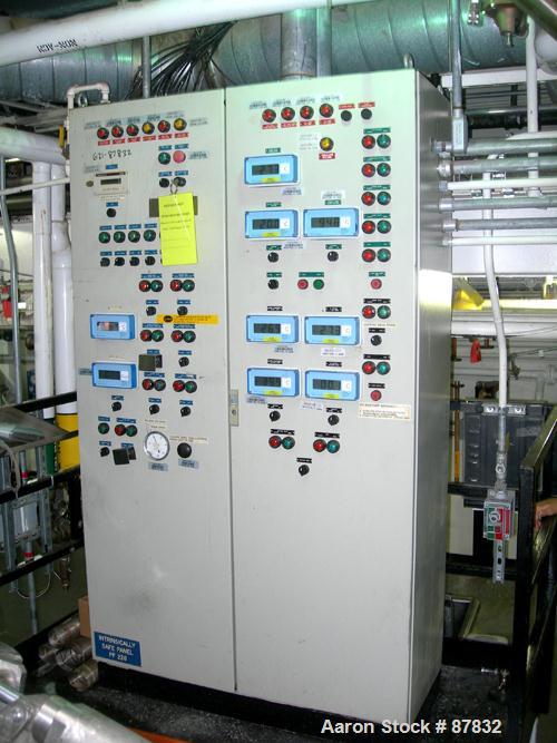USED: Cogeim filter dryer, model FPP400DFF, 316L stainless steel product contact areas. Approximately 4 square meter. Internal rated FV/50 psi at 350 deg F, 304L stainless steel 1/2 pipe coil jacket ...