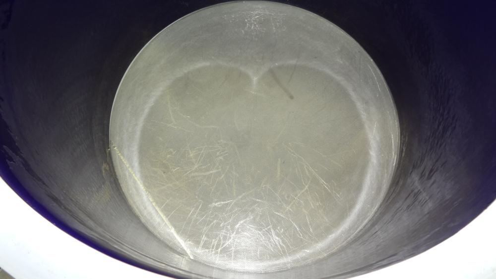 Used De Dietrich Glass Lined Pressure Nutsche Filter, Approximate 0.28 Square Meter, 3008 Blue Glass. Approximate 23-5/8"  x 17" deep top section, bottom section approximate 6" straight side, dished ...