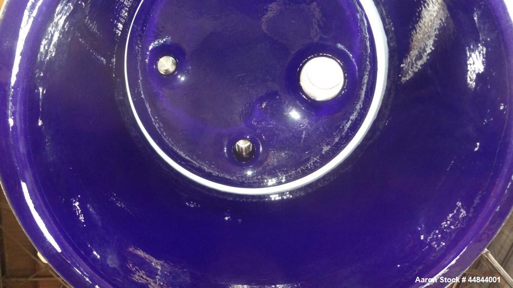 Used De Dietrich Glass Lined Pressure Nutsche Filter, Approximate 0.28 Square Meter, 3008 Blue Glass. Approximate 23-5/8"  x 17" deep top section, bottom section approximate 6" straight side, dished ...