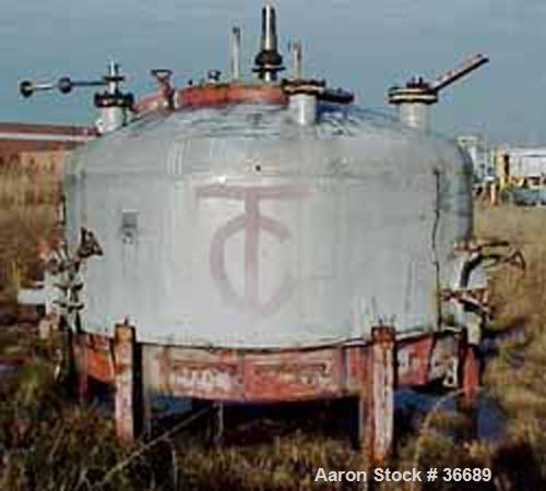 Used Duriron Company Pressure Nutsche Filter, 7.1 Square Meter (77 Square Feet), 316 Stainless Steel. 120'' Diameter x 40'' straight side, dished top head, flat bottom. Internal rated 75 psi at 150 d...
