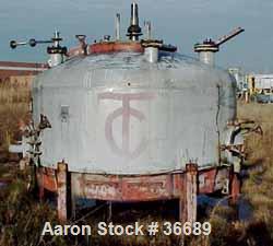 Used Duriron Company Pressure Nutsche Filter, 7.1 Square Meter (77 Square Feet), 316 Stainless Steel. 120'' Diameter x 40'' straight side, dished top head, flat bottom. Internal rated 75 psi at 150 d...