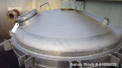 Used Durco Nutsche Style Single Leaf Pressure Filter, approximately 0.6 square meter, 316L stainless steel. 36'' diameter x 28'' straight side. Bolt on top with davit arm, bolt on hinged bottom with ...