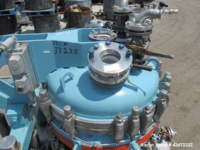 Used Estrella Glass Lined Nutsche Filter, 0.5 Square Meter, Type 32. 32" Diameter internal rated 50 psi & Full Vacuum at 350 degrees F. Jacket rated 100 psi at 350 degrees F. 103.5 Gallon capacity, r...
