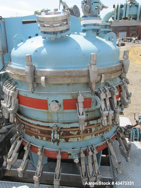 Used Estrella Glass Lined Nutsche Filter, 0.78 Square Meter, Type 40. 40" Diameter internal rated 50 psi & Full Vacuum at 350 degrees F. Jacket rated 100 psi at 350 degrees F. 176 Gallon capacity, re...