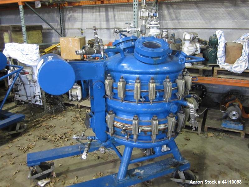 Used Estrella / Bertrams Glass Lined Nutsche Filter, 30" Diameter (78.2 Gallons,  7.92 Gallons Rated 60 psi FV @ 212 F, Jacket Rated 50 psi @ 212 F. Glass Estrella 250S. Serial # 8439, National Board...