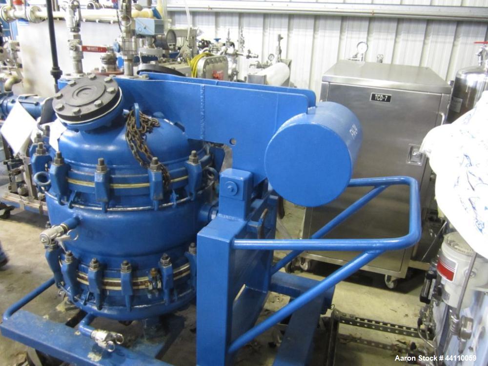 Used Estrella / Bertrams AG Basel Glass Lined Nutsche Filter 24" Diameter (51.4 Gallons, 6.5 Gallons, rated 50/FV at 212 F internal, 50 at 212 F jacket. Filter Tray with 151 holes. Bertrum Serial # 9...