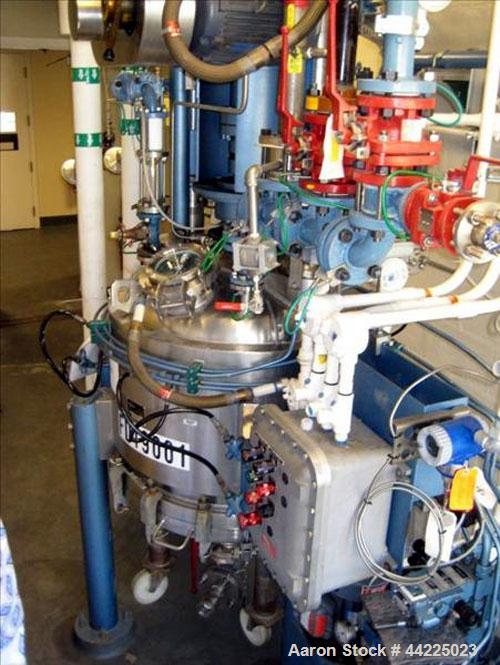 Used Guedu Agitated Nutshe Filter, 0.5 Square Meter, Hastelloy, Model ML500. Internal rated 45 psi at 330 degrees F, jacket rated 90 psi at 330 degrees F. Removable bottom, side discharge. 5 Hp XP Mo...