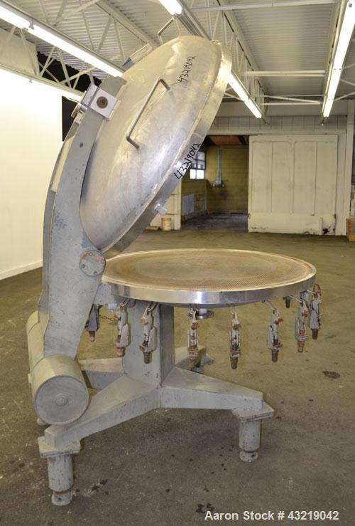 Used Koehler Bosshart Nutsche Filter, Approximate 1 Square Meter, 316 Stainless Steel. 48" (1219 mm) diameter perforated plate, Clamped dished top and bottom, internal rated -1/4 bar (- 14.5/58 psi) ...