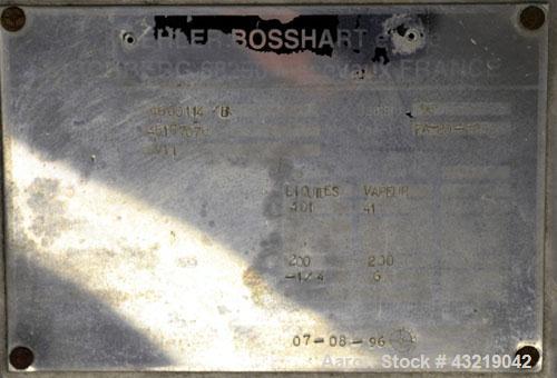 Used Koehler Bosshart Nutsche Filter, Approximate 1 Square Meter, 316 Stainless Steel. 48" (1219 mm) diameter perforated plate, Clamped dished top and bottom, internal rated -1/4 bar (- 14.5/58 psi) ...