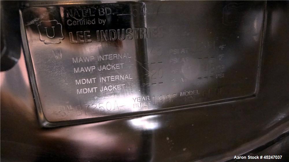 Used Stainless Steel Lee Industries Pressure Gravity Filter, Model GF06