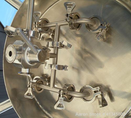 Used Lee Industries Nutsche Type Filter, approximate .06 square meter, model GF06, stainless steel. Approximately 22" diameter x 11-1/2" deep, bolt on flat top and bottom. Internal rated 45 psi at 29...