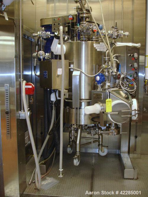 Used PSL/Powder Systems LTD Nutsche Filter Dryer, 0.3 square meter, Hastelloy C22. Internal rated 90 psi and full vacuum at 329 deg F, jacket rated 100 psi and full vacuum at 329 deg F. Telescoping 2...