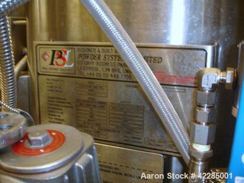 Used PSL/Powder Systems LTD Nutsche Filter Dryer, 0.3 square meter, Hastelloy C22. Internal rated 90 psi and full vacuum at 329 deg F, jacket rated 100 psi and full vacuum at 329 deg F. Telescoping 2...