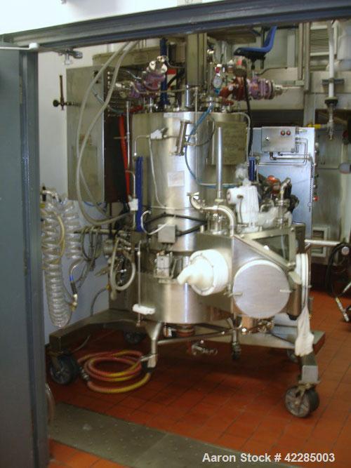 Used PSL/Powder Systems LTD Nutsche Filter Dryer, 0.3 square meter, Hastelloy C22. Internal rated 87 psi and full vacuum at 329 deg F, 316L stainless steel jacket rated 95.7 psi and full vacuum at 32...