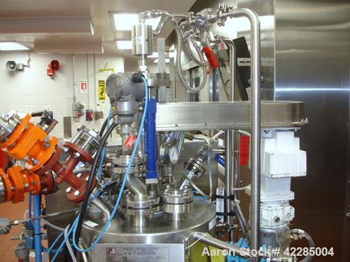 Used PSL/Powder Systems LTD Nutsche Filter Dryer, 0.125 square meter, Hastelloy C22. Internal rated 87 psi and full vacuum at 329 deg F, 316L stainless steel jacket rated 87 psi and full vacuum at 32...